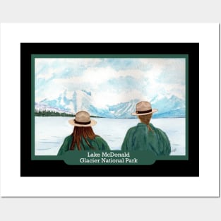 Lake McDonald, Glacier National Park Rangers Watercolor Posters and Art